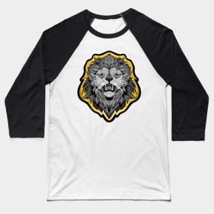 illustrated LION PRIDE series (with eye colour trim and grey scale animal) Baseball T-Shirt